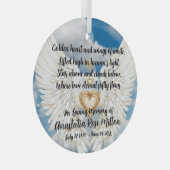 Ornement En Verre Angel Wings Memorial Design with Golden Heart  (Avant droite)