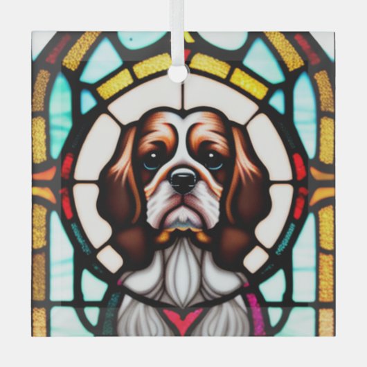 Ornement En Verre Anglais Cocker Spaniel "Verre Tiré" (Recto)