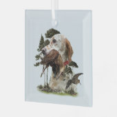 Ornement En Verre Anglais Setter, chasse à la bécasse (Avant gauche)