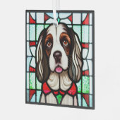 Ornement En Verre Anglais Springer Spaniel "Verre Trait" (Avant gauche)