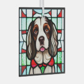 Ornement En Verre Anglais Springer Spaniel "Verre Trait" (Avant droite)