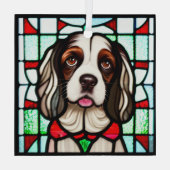 Ornement En Verre Anglais Springer Spaniel "Verre Trait" (Verso)