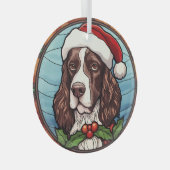 Ornement En Verre Anglais Springer Spaniel Vitrail Noël (Avant droite)