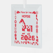 Ornement En Verre Année du cheval 2026 (Avant gauche)