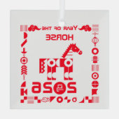 Ornement En Verre Année du cheval 2026 (Verso)