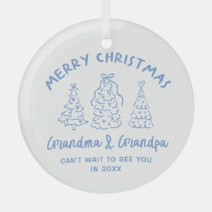 Ornement En Verre Annonce de grossesse aux grands-parents fantaisist