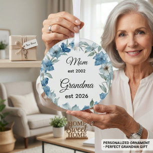 Ornement En Verre Annonce de grossesse personnalisée de Maman à Gran