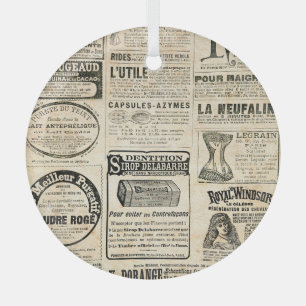 Ornement En Verre Annonce de journal français 1897