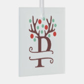 Ornement En Verre Antlers de rennes personnalisés Nom "P" (Avant droite)