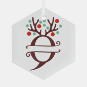 Ornement En Verre Antlers de rennes personnalisés Nom "Q" (Verso)
