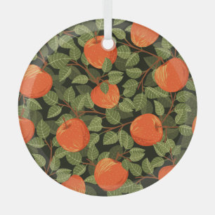 Ornement En Verre Apple Harvest : Feuilles verts Vintages