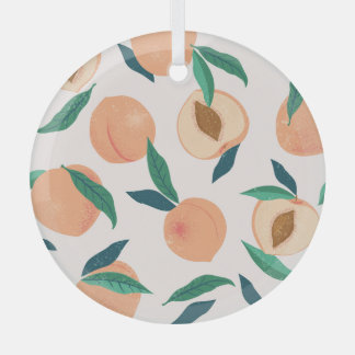 Ornement En Verre Appricot de Pêche : Motif Tropical Sans Seamless.