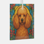 Ornement En Verre Apricot Poodle Chien "Verre Tiré" (Avant droite)