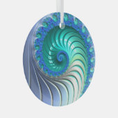 Ornement En Verre Aqua Bleu Nautilus Coquille fractée Spercatcher sp (Avant droite)