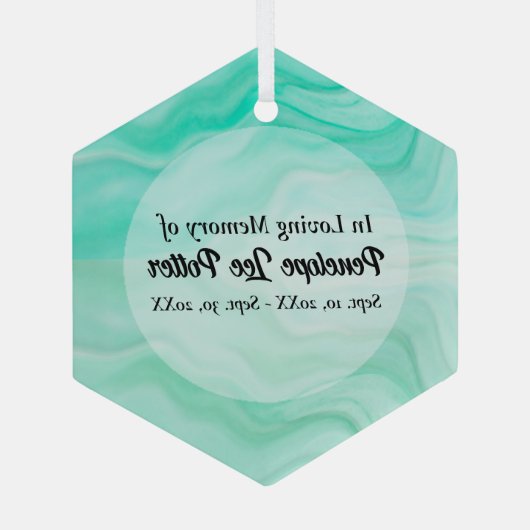 Ornement En Verre Aqua Sea Waves Memorial Keepsaké Suncatcher (Verso)