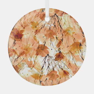 Ornement En Verre Aquarelle Botaniques : Motif Plante Vintage.
