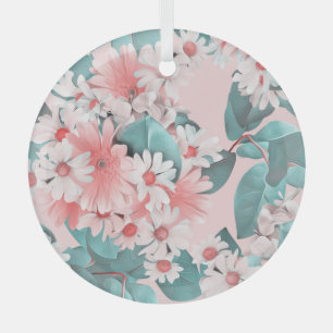 Ornement En Verre Aquarelle Chamomile : Conception Florale transpare