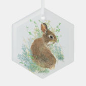 Ornement En Verre Aquarelle Cute lapin Lapin Animal Nature Art (Recto)