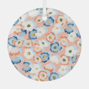 Ornement En Verre Aquarelle Fleurs minuscules : Motif Vintage