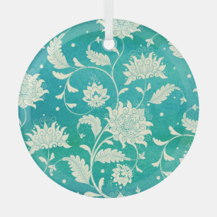 Ornement En Verre Aquarelle florale de porcelaine chinoise