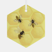 Ornement En Verre Aquarelle Honeypeb Bee Bee Bees (Verso)