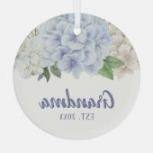 Ornement En Verre Aquarelle Hydrangea Nouveau grand (Verso)