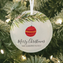 Aquarelle Joyeux sapin de Noël Joyeux et lumineux
