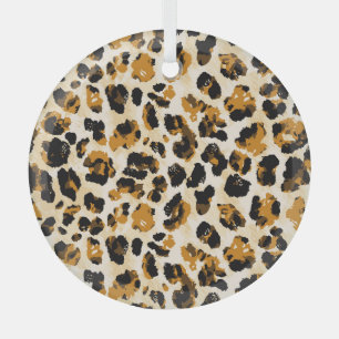 Ornement En Verre Aquarelle peau léopard, dégradé cravate-teint.