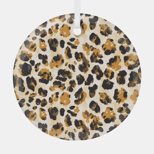 Ornement En Verre Aquarelle peau léopard, dégradé cravate-teint. (Recto)