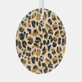 Ornement En Verre Aquarelle peau léopard, dégradé cravate-teint. (Avant droite)