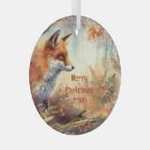 Ornement En Verre Aquarelle Rouge Renard Automne Couleur automne Nat (Avant droite)