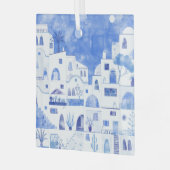 Ornement En Verre Aquarelle Santorin Grèce (Avant gauche)