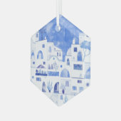 Ornement En Verre Aquarelle Santorin Grèce (Avant gauche)