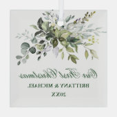 Ornement En Verre Aquarelle Verdure Notre premier Noël (Verso)