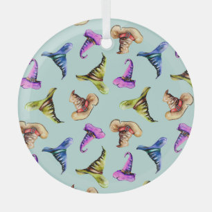 Ornement En Verre Aquarelle vieux casquettes : arrière - plan bleu.