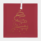 Ornement En Verre Arbre de Noël Abstrait Sparkling Gold (Verso)