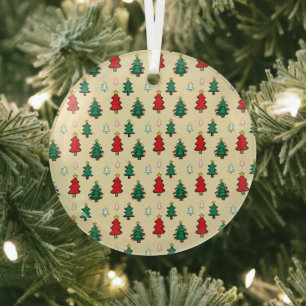 Ornement En Verre Arbre de Noël avec le dessus étoilé sans couture m