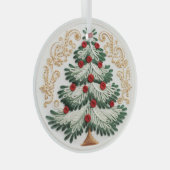 Ornement En Verre Arbre de Noël brodé en 3D (Avant droite)