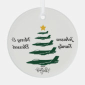 Ornement En Verre Arbre de Noël de l'avion militaire, simple personn (Verso)