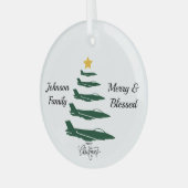 Ornement En Verre Arbre de Noël de l'avion militaire, simple personn (Avant gauche)