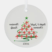 Ornement En Verre Arbre de Noël des plans rouges, Aviation, Simple (Verso)