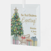 Ornement En Verre Arbre de Noël et crèche (Avant gauche)