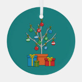 Ornement En Verre Arbre de Noël minimal avec présentation (Verso)