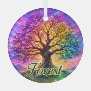 Ornement En Verre Arbre de vie de la forêt