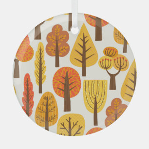 Ornement En Verre Arbres d'automne, motif sans soudure.