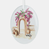 Ornement En Verre Architecture méditerranéenne, fleurs, aquarelle, h (Avant gauche)