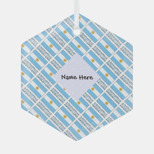 Ornement En Verre Argentine Drapeau Carrelé Personnalisé (Recto)