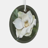 Ornement En Verre Arrière - plan blanc Magnolia Closeup Vert (Avant droite)