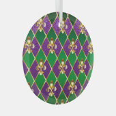 Ornement En Verre Arrière - plan de bijoux Mardi Gras (Avant droite)