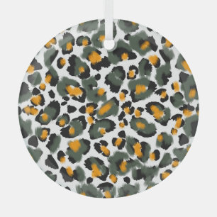 Ornement En Verre Arrière - plan de texture Poster de animal Leopard
